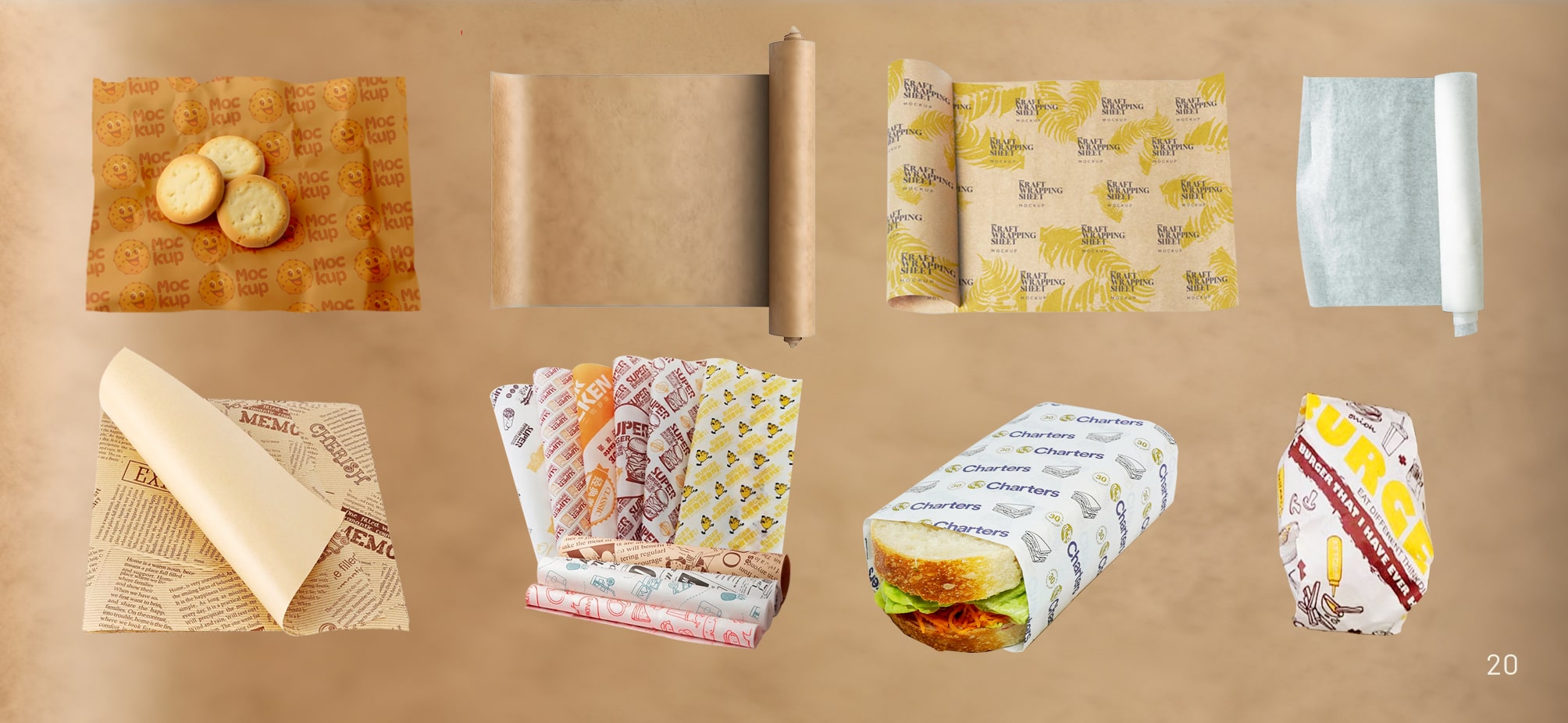 FOOD GRADE PAPER - BAING PAPER, GREASEPROOF PAPER, HAMBURGER & SANDWICH PAPER-min